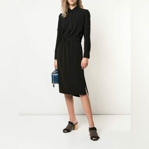 Akris Punto Black Drawstring Shirt Dress | Size L